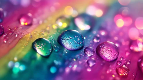 Rainbow droplets rehearse tiny galaxies on painted light