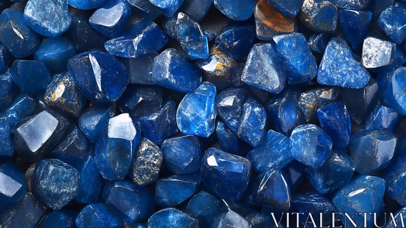 Sapphire tide of polished blue stones in a glittering drift.