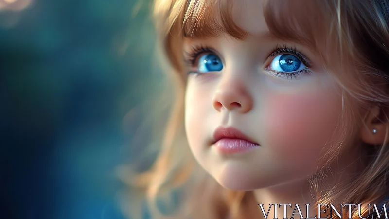 Blue-Eyed Child in Ethereal Golden Light