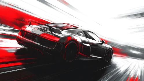 Aerodynamic sports coupe in high-velocity motion rendering.