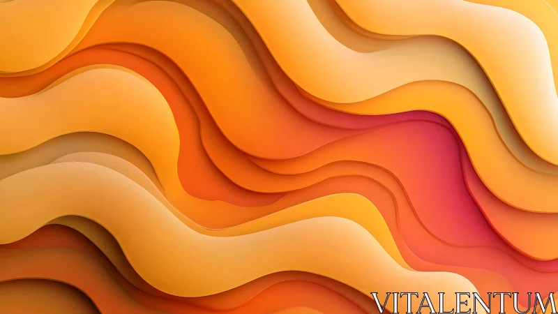 Layered orange and yellow waves form curved abstract background