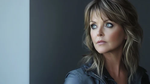 Side-lit portrait of woman with shallow depth and cool contrast