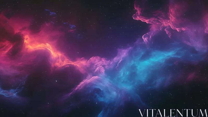 Bicolor cosmic nebulae with vibrant magenta and cyan plumes.