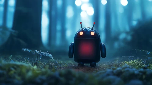 Moonlit Forest Stroll for a Curious Glowbug Robot Scout.