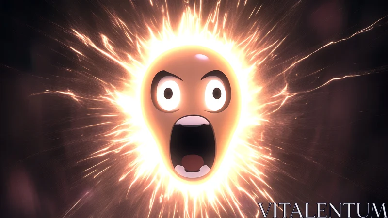 Shockwave emoji explodes in a halo of electric surprise.