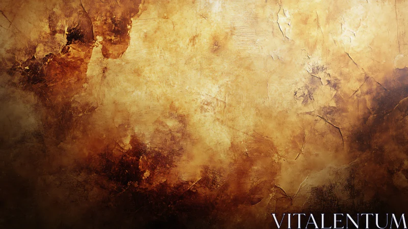 Textured ochre grunge wall with cracked patina surface.
