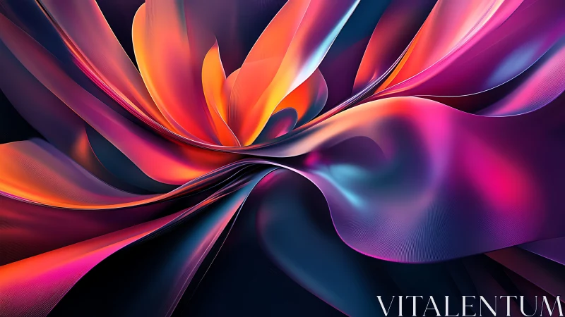 Vibrant abstract ribbons in flowing neon gradient motion.