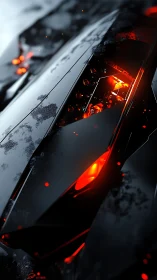 Volumetric black chassis with molten core emission points.