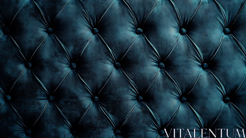 Dark teal tufted leather upholstery surface fills frame