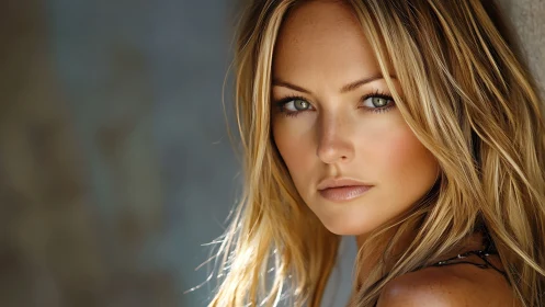 Golden hour portrait with soft bokeh and intense gaze.