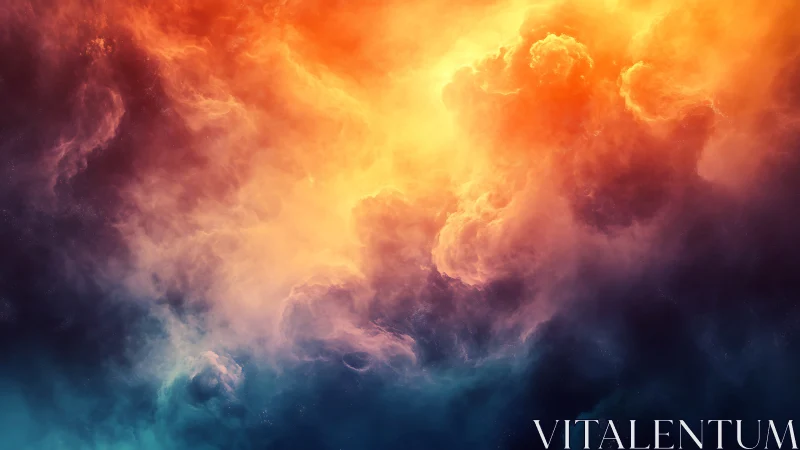 Turbulent Nebula with Gradient Luminosity and Volumetric Cloud Formations