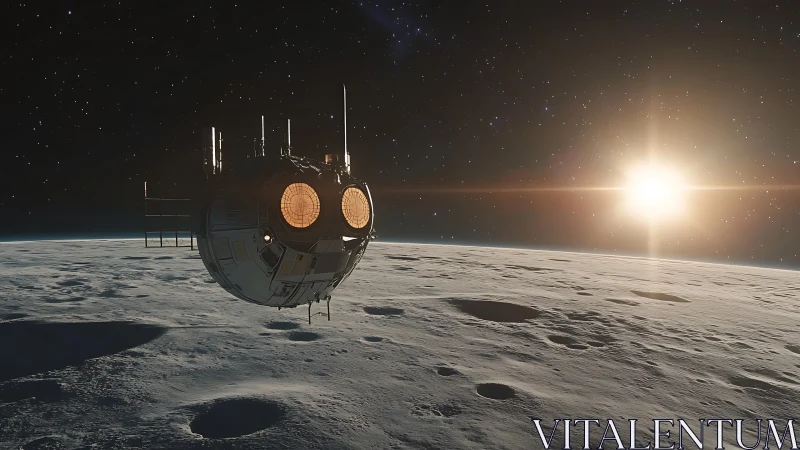 Spherical lunar-orbit probe with dual sensor arrays tracks sunlit horizon