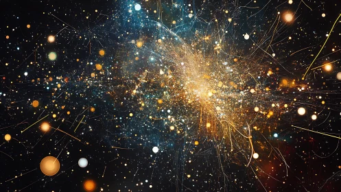 Starlit data stream erupts into a galactic codeburst of light