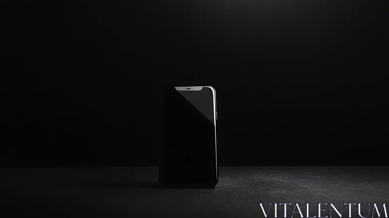 Sleek Phone Emerges From Shadows in Minimalist Spotlight.