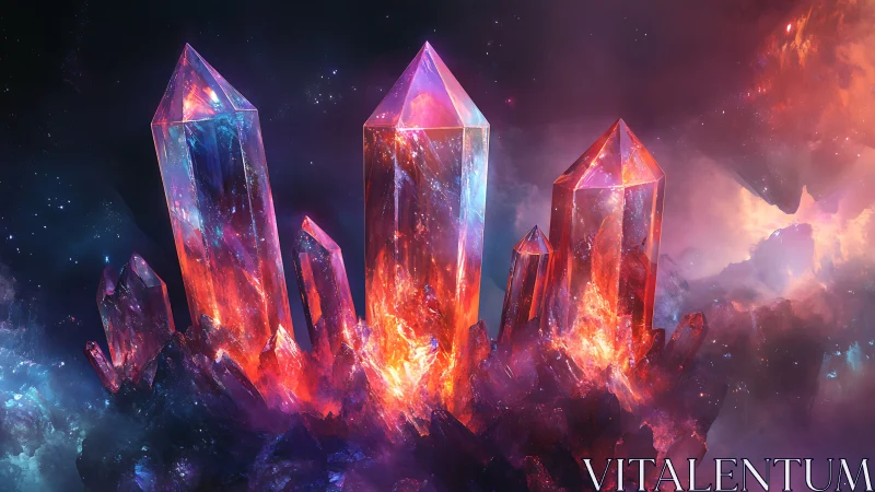 Spectral prismatic crystal cluster in volatile nebular plasma field.