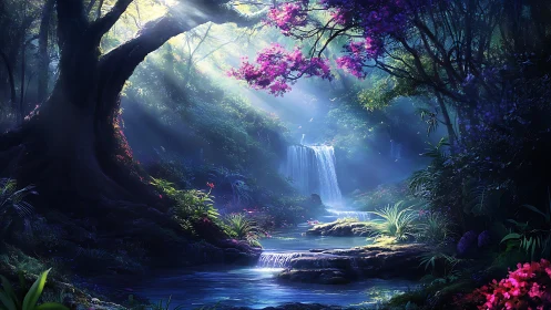 Enchanted Jungle Falls: A Magical Forest Sanctuary