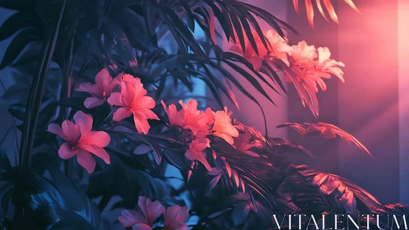 Tropical Orchid Inflorescence in Chromatic Color Cast Environment.