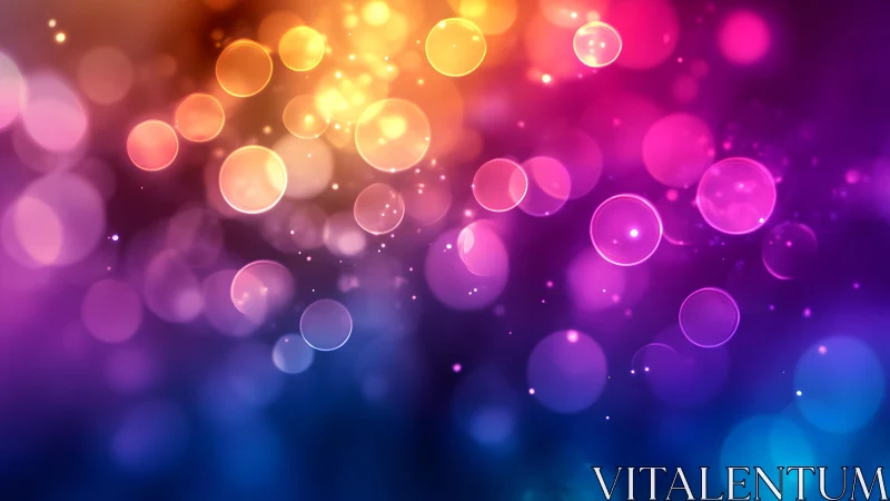 Vibrant Abstract Bokeh Lights in Gradient Purple and Orange Tones.