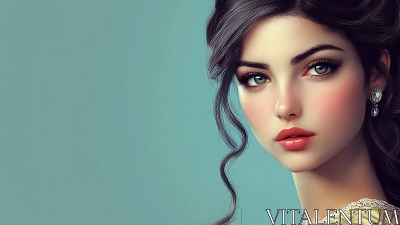 High-fidelity digital portrait of luminous teal-eyed subject.