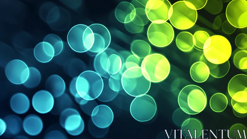 Glowing teal and lime bokeh lights in a dreamy soft blur.