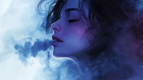 Dream-breath siren drifting through violet stormlight.