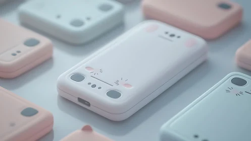 Kawaii Phone Cases Collection in Pastel Colors.