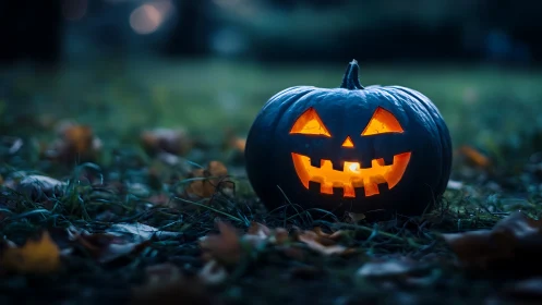 Midnight jack o’lantern grinning through the autumn hush.