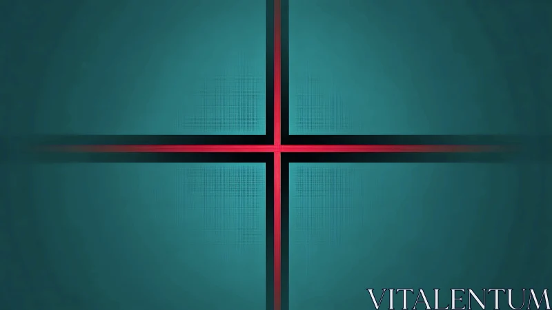Neon magenta crosshair divides teal grid into four quadrants