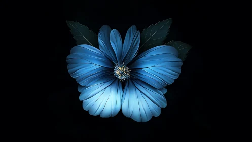 Cerulean Bloom Morphs Into Butterfly Wings