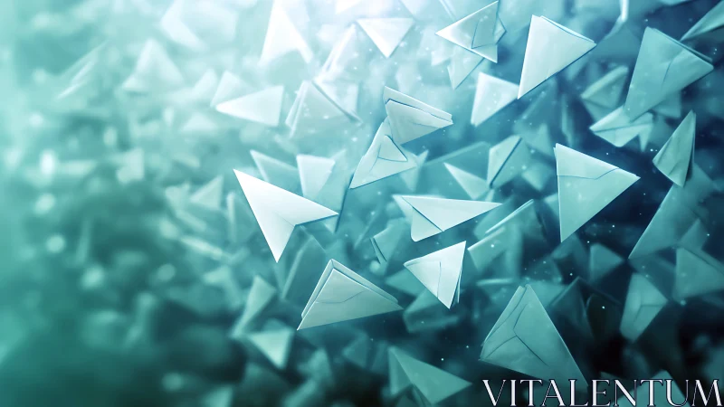 Floating envelope icons appear in a teal digital space
