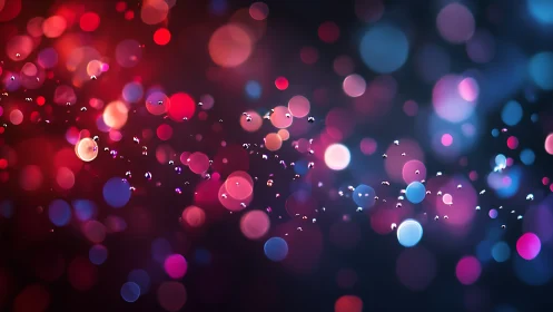 Abstract bokeh light field with multicolored circular orbs.
