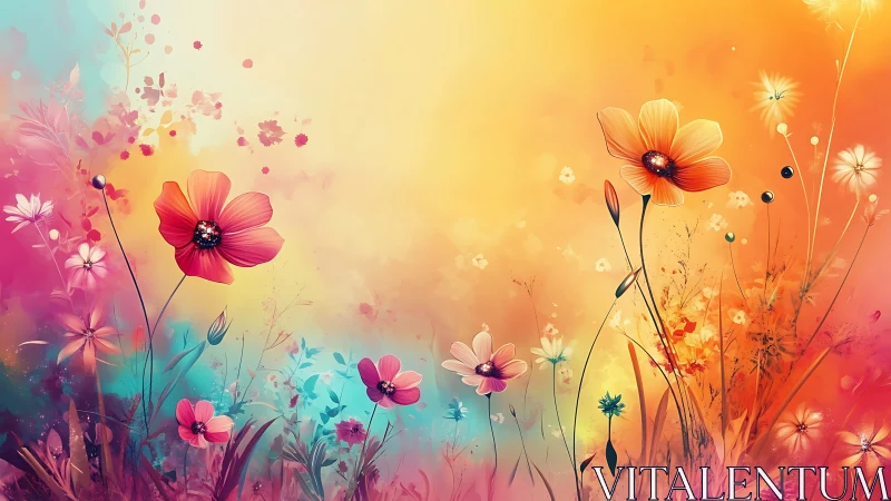 Wildflower Symphony Dances Through Luminous Gradient Realms