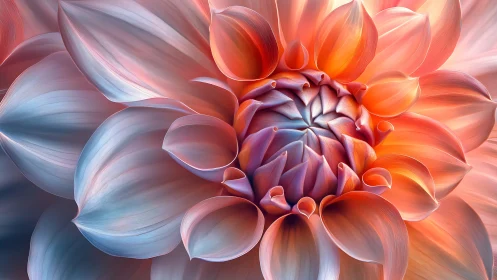 Dahlia specimen with radial gradient bloom structure and chromatic layering.