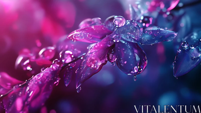 Neon Petals: Where Light Kisses Water Droplets.