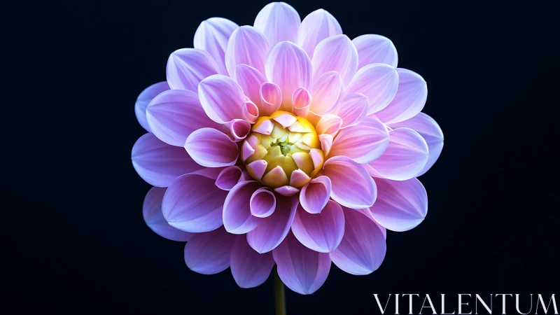 Dahlia Flower with Concentric Pink and Purple Petals