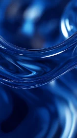 Specular cobalt fluid interface with high-gloss caustics.