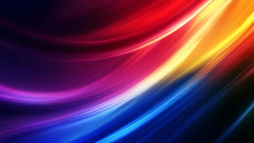 Radiant neon light waves stream across a dark cosmic field.