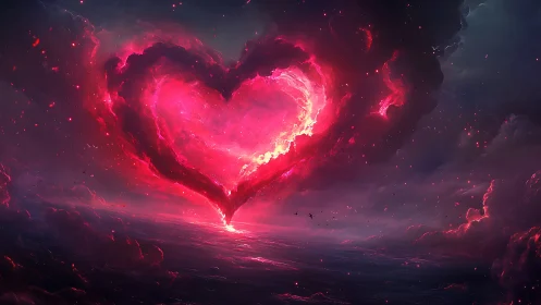 Luminous Heart Radiates Through Cosmic Nebula