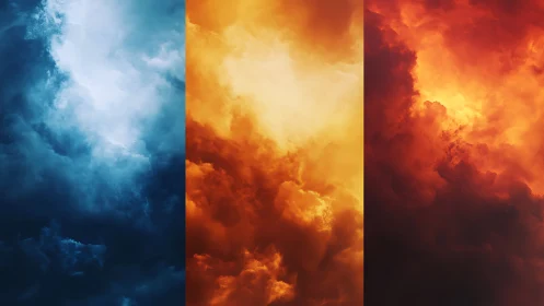 Elemental Forces: Sky Transformation from Cool to Fiery