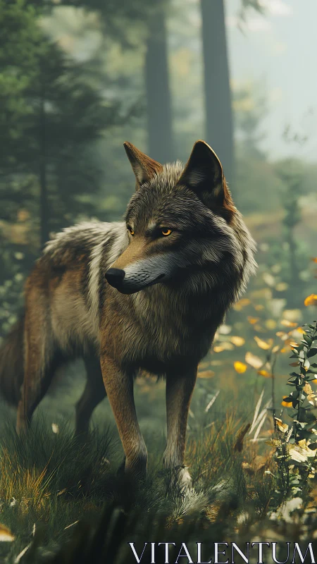 Gold-eyed forest sentinel pauses mid-step between shadows