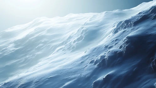 Sunlit snow waves rolling across a silent winter slope.