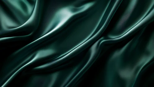 Dark green satin folds with smooth reflective highlights.