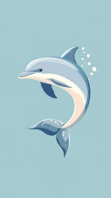 Gentle blue dolphin dancing through calm ocean daydreams.