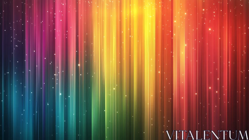 Vertical multicolor light bands form a striped spectral field