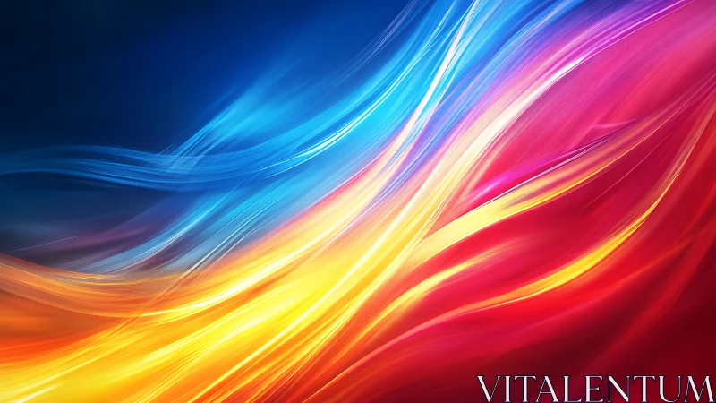 Flowing light streams transition across color spectrum gradient