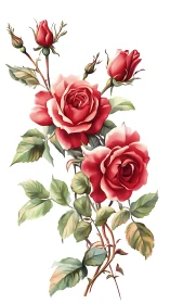 Soft blush roses in bloom with gently curling green leaves.