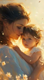Mother and Child in Golden Light.