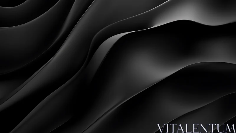 Layered black surfaces form continuous undulating bands