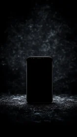 Dark Smartphone Display Against Noir Textured Background
