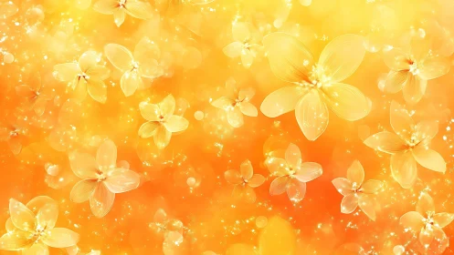 Golden Petals Dance in Luminous Bokeh Reverie